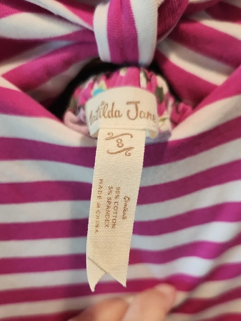 Matilda Jane Pink Striped & Floral Dress with Mint Ruffle